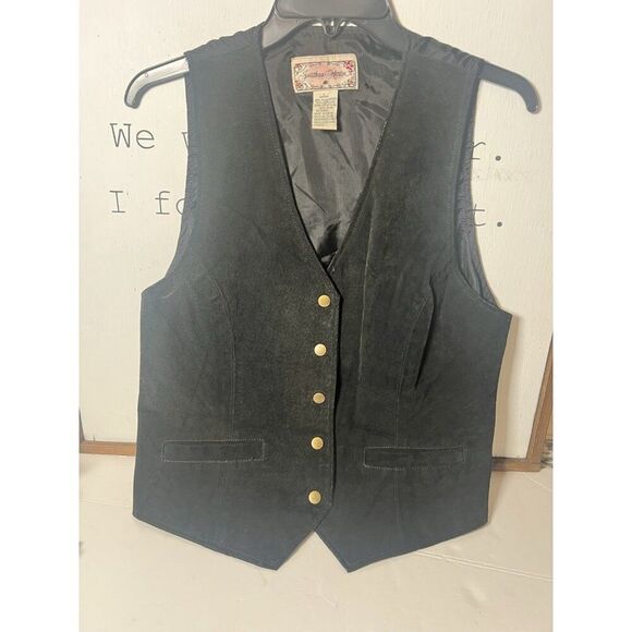 Vintage Black Suede Leather Vest Jonathan Martin Size Medium.     Mm - Picture 1 of 5